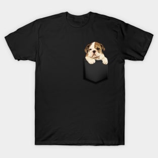 Bulldog in Pocket Funny Bulldog T-Shirt